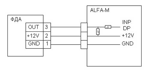 Схема подключения датчика ФДА